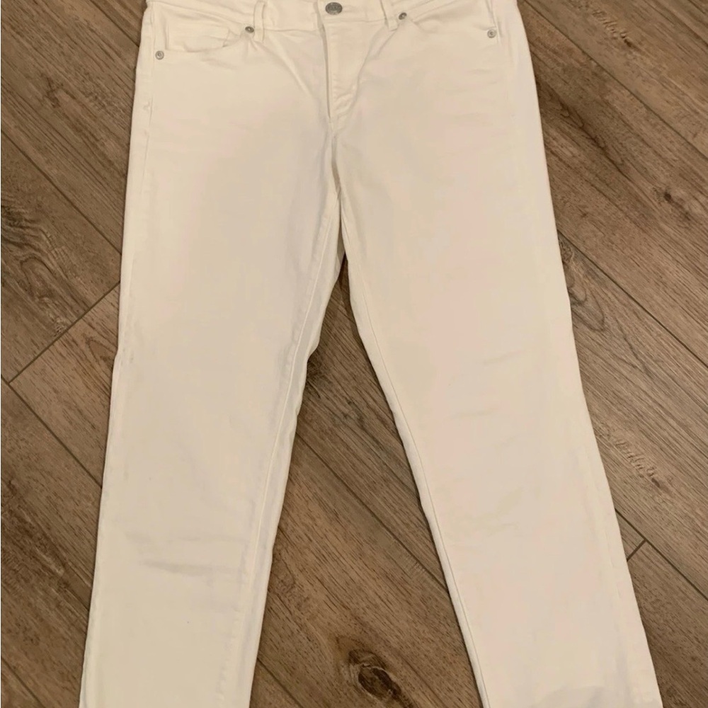 Loft Outlet  Modern Crop Off White Jeans Size 8
